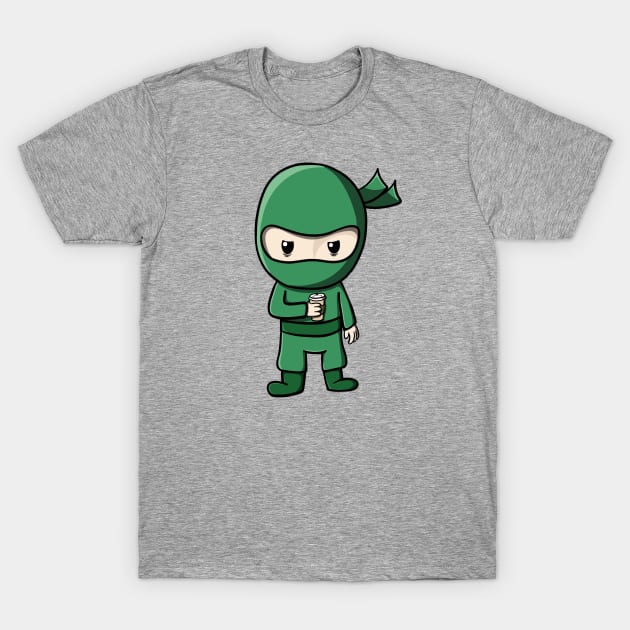 Coffee drinking Ninja T-Shirt by CraftyNinja